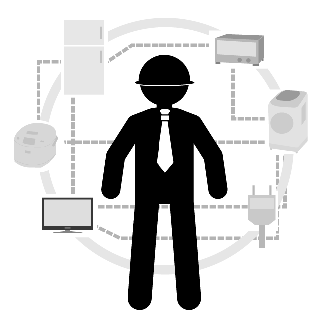 ホームエレクトロニクス技術者 - 挿絵/クリップアート/フリー/写真/アイコン/白黒/シンプル