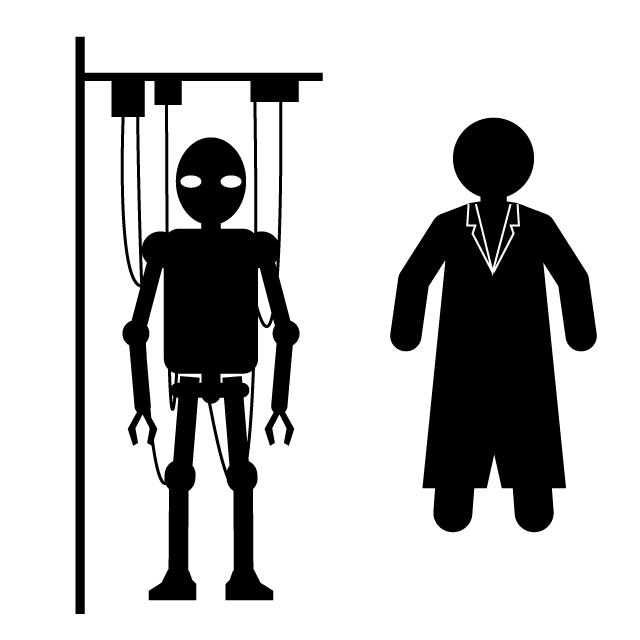 ロボット設計技術者 - 挿絵/クリップアート/フリー/写真/アイコン/白黒/シンプル