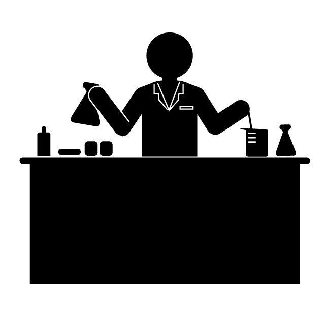 製薬工 - 挿絵/クリップアート/フリー/写真/アイコン/白黒/シンプル