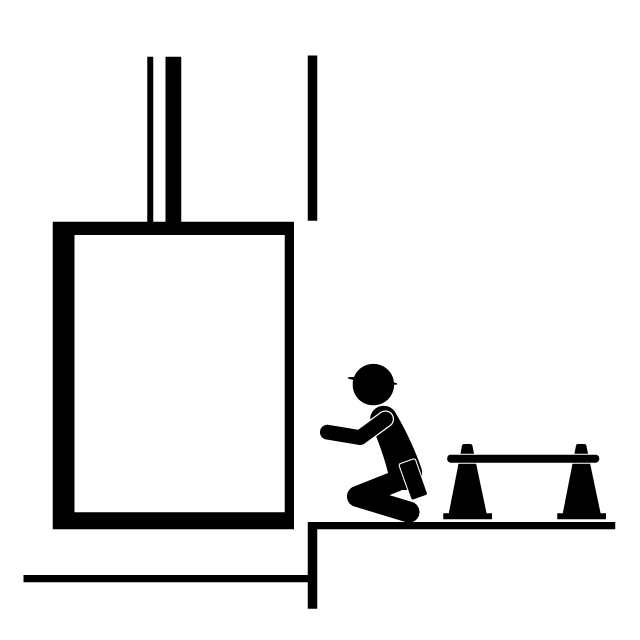 エレベーター据付工 - 挿絵/クリップアート/フリー/写真/アイコン/白黒/シンプル