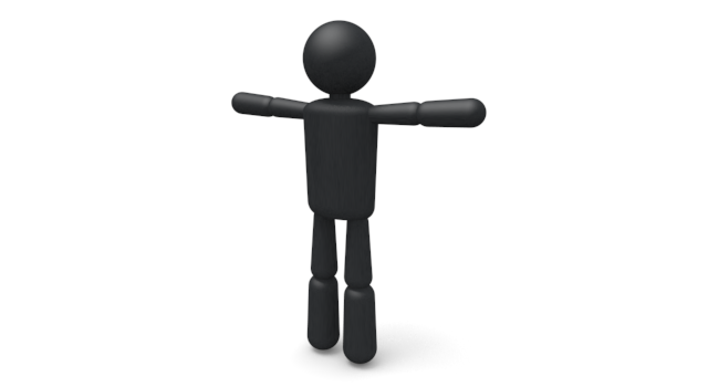 通さない人 - シンプル人物イラスト/人クリップアート/アイコン/黒色/ピクトグラム