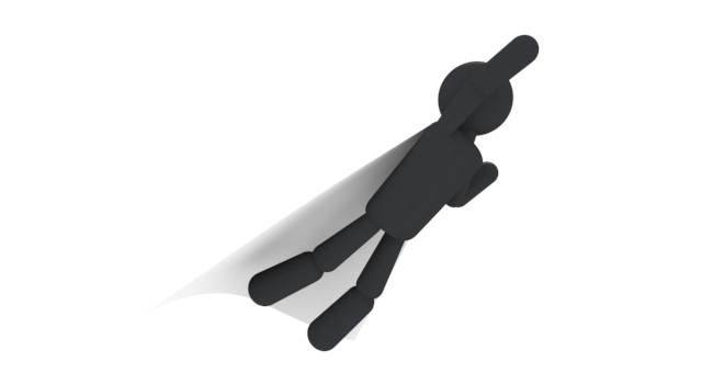 スーパー超人 - シンプル人物イラスト/人クリップアート/アイコン/黒色/ピクトグラム