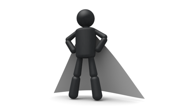 正義の味方 - シンプル人物イラスト/人クリップアート/アイコン/黒色/ピクトグラム