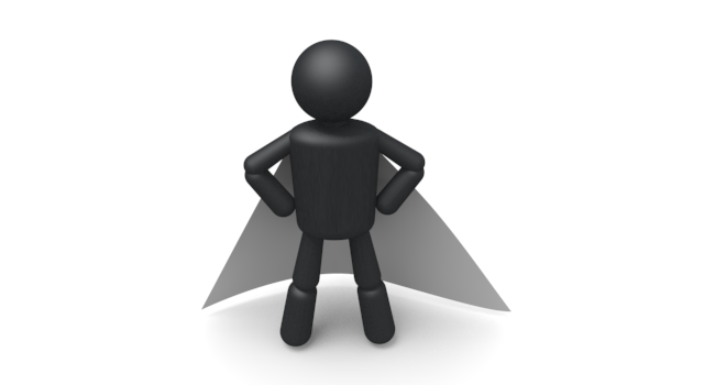 悪人退治 - シンプル人物イラスト/人クリップアート/アイコン/黒色/ピクトグラム