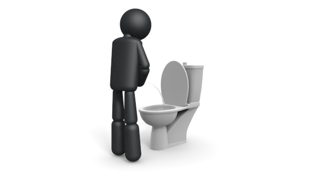 しょんべん/立ちション/放尿 - シンプル人物イラスト/人クリップアート/アイコン/黒色/ピクトグラム