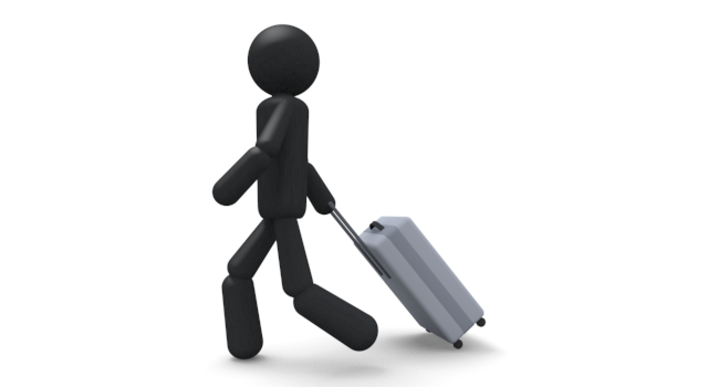 旅行 - シンプル人物イラスト/人クリップアート/アイコン/黒色/ピクトグラム