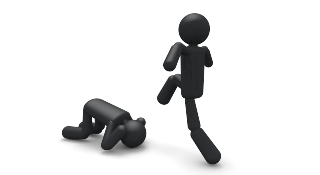 いじめっ子 - シンプル人物イラスト/人クリップアート/アイコン/黒色/ピクトグラム