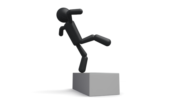 バランスを崩す - シンプル人物イラスト/人クリップアート/アイコン/黒色/ピクトグラム