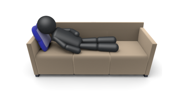 部屋でくつろぐ - シンプル人物イラスト/人クリップアート/アイコン/黒色/ピクトグラム