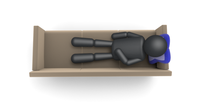 人とソファ - シンプル人物イラスト/人クリップアート/アイコン/黒色/ピクトグラム