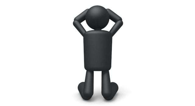 ピンチ/危険 - シンプル人物イラスト/人クリップアート/アイコン/黒色/ピクトグラム