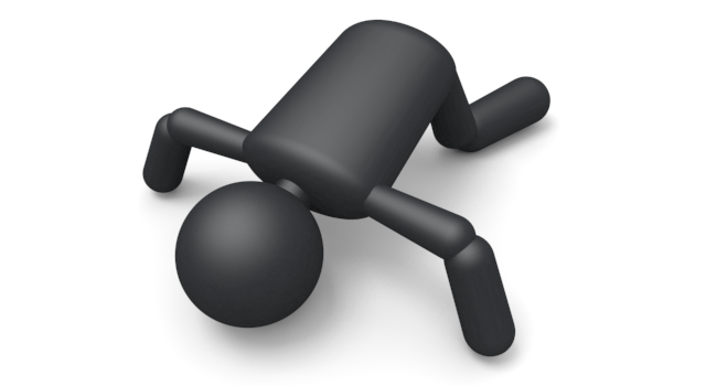 土下座 - シンプル人物イラスト/人クリップアート/アイコン/黒色/ピクトグラム