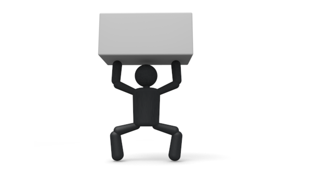 荷物/人間 - シンプル人物イラスト/人クリップアート/アイコン/黒色/ピクトグラム