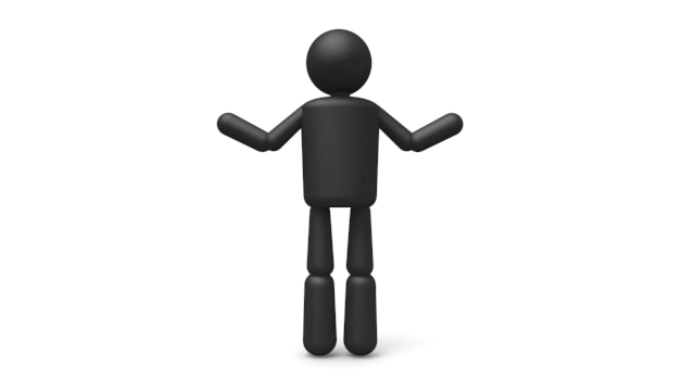 お手上げ状態 - シンプル人物イラスト/人クリップアート/アイコン/黒色/ピクトグラム