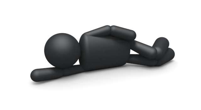 なにもする気がおきない状態 - シンプル人物イラスト/人クリップアート/アイコン/黒色/ピクトグラム