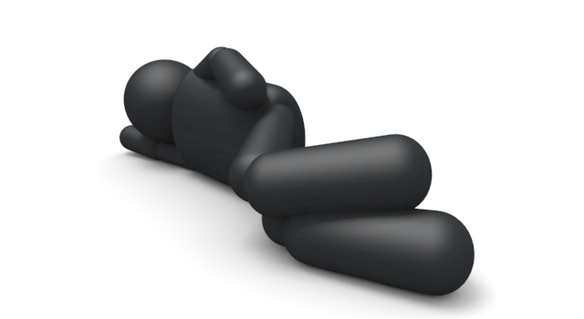 昼寝をする人 - シンプル人物イラスト/人クリップアート/アイコン/黒色/ピクトグラム