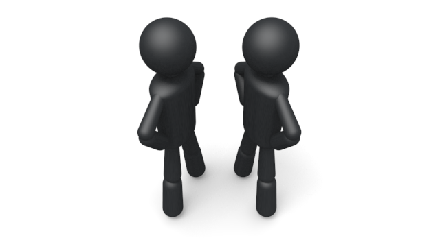 喧嘩になる - シンプル人物イラスト/人クリップアート/アイコン/黒色/ピクトグラム