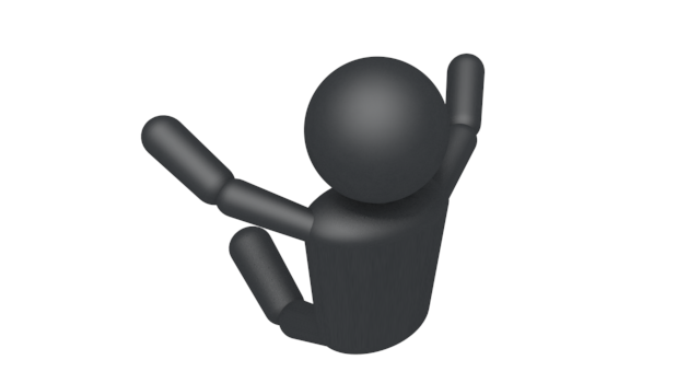 幅跳び - シンプル人物イラスト/人クリップアート/アイコン/黒色/ピクトグラム