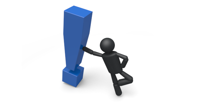 びっくりマーク - シンプル人物イラスト/人クリップアート/アイコン/黒色/ピクトグラム