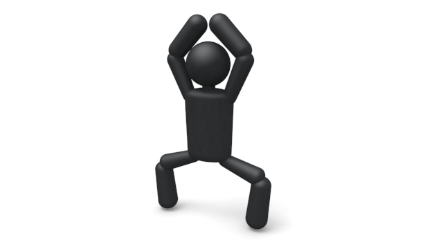 ひょうきんな人 - シンプル人物イラスト/人クリップアート/アイコン/黒色/ピクトグラム