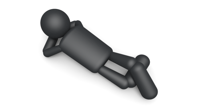 横になる人 - シンプル人物イラスト/人クリップアート/アイコン/黒色/ピクトグラム