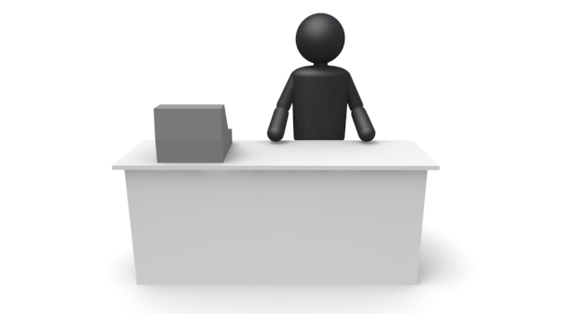 仕事/経理 - シンプル人物イラスト/人クリップアート/アイコン/黒色/ピクトグラム