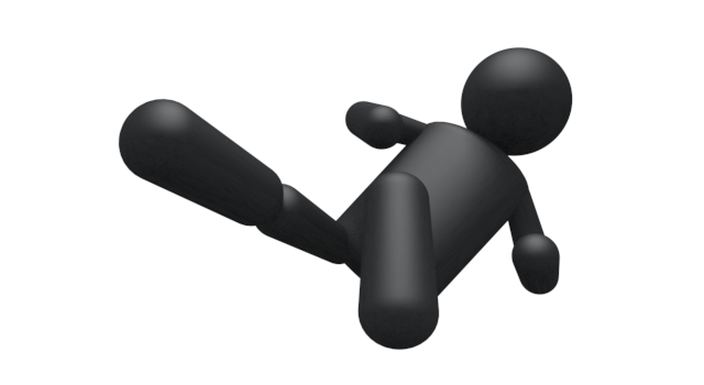 戦い/喧嘩 - シンプル人物イラスト/人クリップアート/アイコン/黒色/ピクトグラム