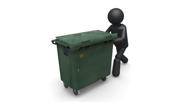 ゴミ収集 - シンプル人物イラスト/人クリップアート/アイコン/黒色/ピクトグラム