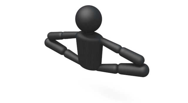 柔軟体操 - シンプル人物イラスト/人クリップアート/アイコン/黒色/ピクトグラム