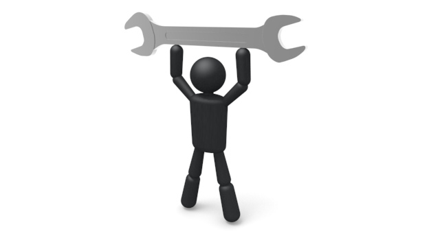 技術者 - シンプル人物イラスト/人クリップアート/アイコン/黒色/ピクトグラム