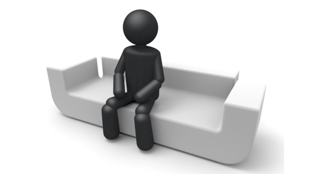 テレビを見る - シンプル人物イラスト/人クリップアート/アイコン/黒色/ピクトグラム