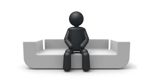 部屋でくつろぐ - シンプル人物イラスト/人クリップアート/アイコン/黒色/ピクトグラム