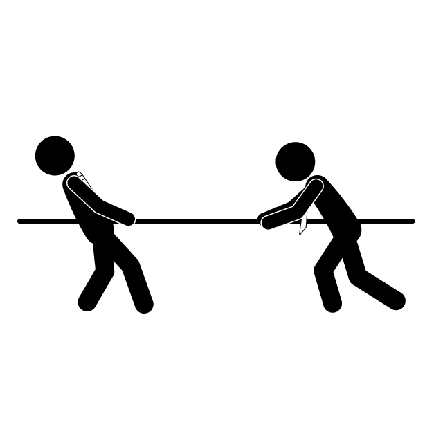 綱引き - 挿絵/クリップアート/フリー/写真/アイコン/白黒/シンプル