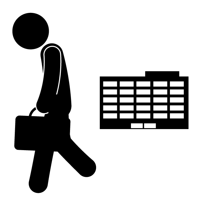 会社をやめる - 挿絵/クリップアート/フリー/写真/アイコン/白黒/シンプル