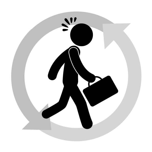 仕事疲れ - 挿絵/クリップアート/フリー/写真/アイコン/白黒/シンプル