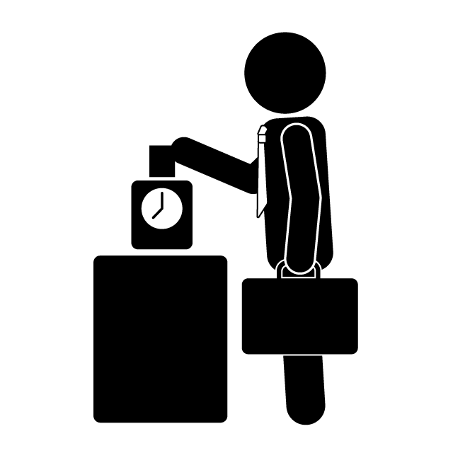 朝の出勤 - 挿絵/クリップアート/フリー/写真/アイコン/白黒/シンプル