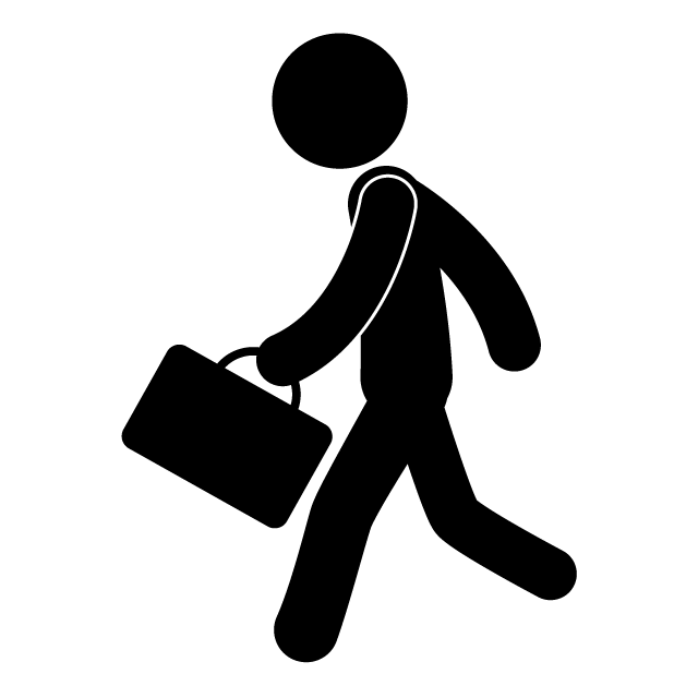 営業にいく - 挿絵/クリップアート/フリー/写真/アイコン/白黒/シンプル