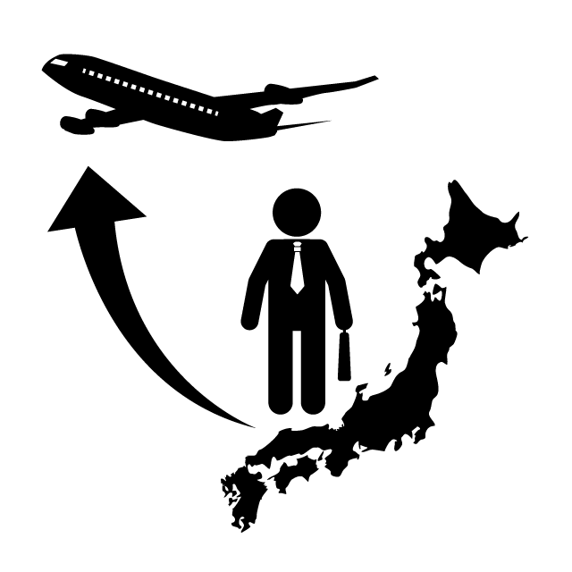 海外出張 - 挿絵/クリップアート/フリー/写真/アイコン/白黒/シンプル