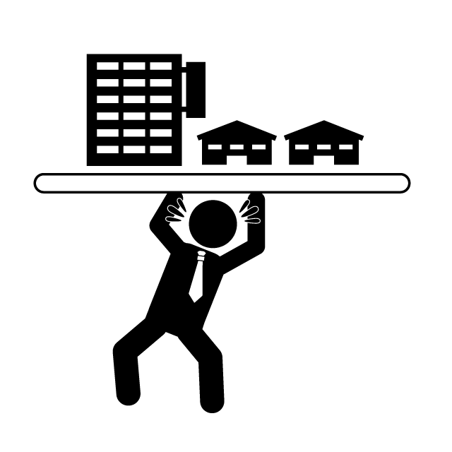 会社と向上 - 挿絵/クリップアート/フリー/写真/アイコン/白黒/シンプル