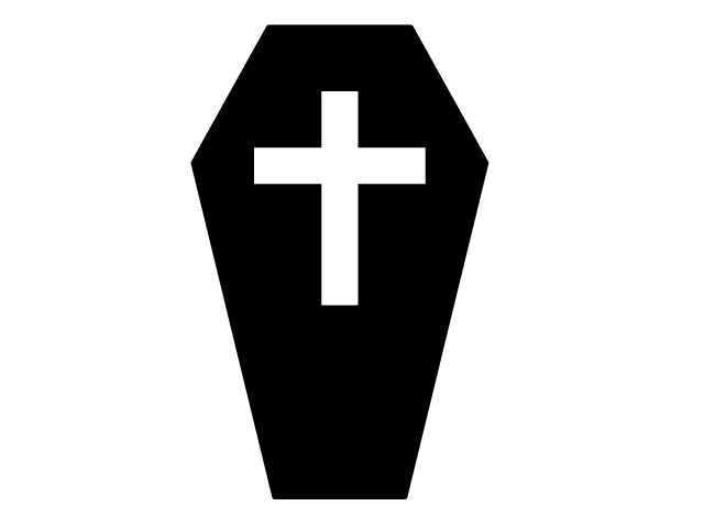 棺桶 | 葬式 - シンプル / クリップアート / アイコン / イラスト / 無料 / 白黒 / 二色 / PNG形式：背景透明