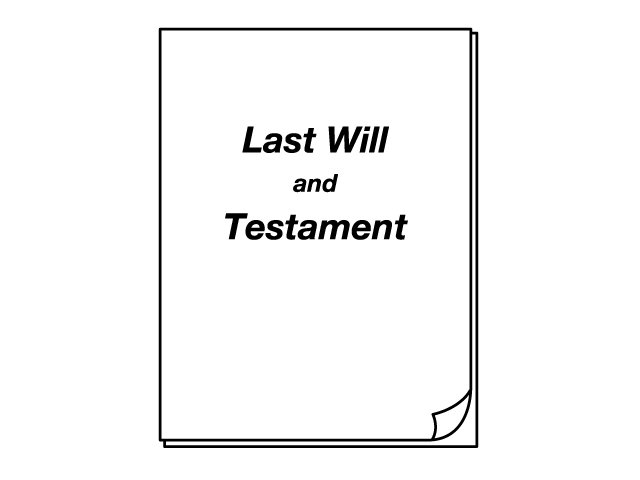 遺書 | メモ | 遺産 - シンプル / クリップアート / アイコン / イラスト / 無料 / 白黒 / 二色 / PNG形式：背景透明