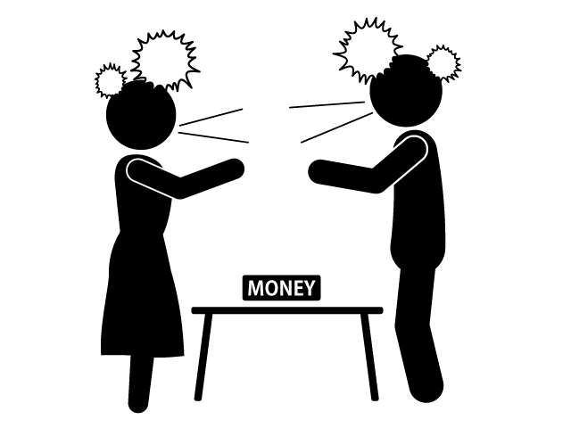 相続争い | お金 | 醜い - シンプル / クリップアート / アイコン / イラスト / 無料 / 白黒 / 二色 / PNG形式：背景透明