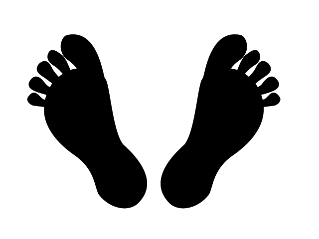 死人 | 足の裏 - シンプル / クリップアート / アイコン / イラスト / 無料 / 白黒 / 二色 / PNG形式：背景透明