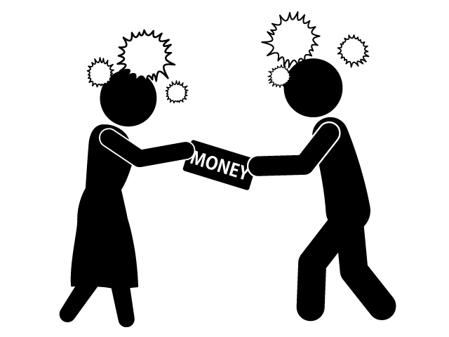 遺産をとりあう | 金の奪い合い | 相続 - シンプル / クリップアート / アイコン / イラスト / 無料 / 白黒 / 二色 / PNG形式：背景透明