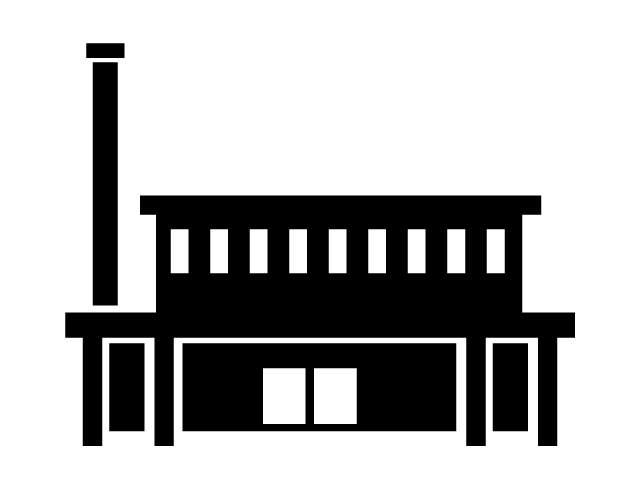 火葬場 | 葬儀 - シンプル / クリップアート / アイコン / イラスト / 無料 / 白黒 / 二色 / PNG形式：背景透明