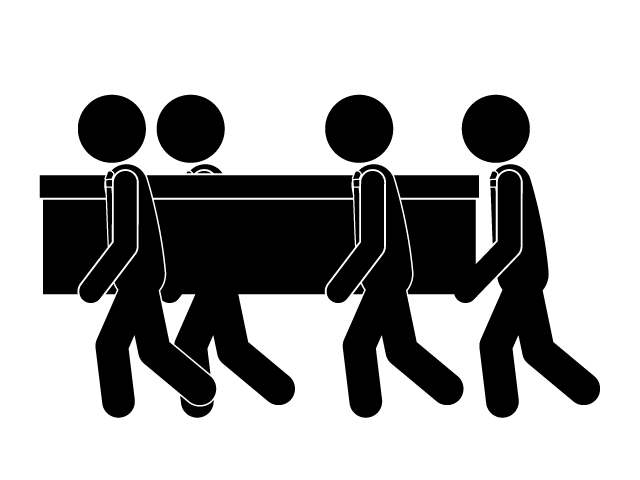 出棺 | 人が亡くなる - シンプル / クリップアート / アイコン / イラスト / 無料 / 白黒 / 二色 / PNG形式：背景透明