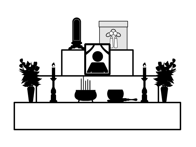 葬式 | 式典 | 葬儀 - シンプル / クリップアート / アイコン / イラスト / 無料 / 白黒 / 二色 / PNG形式：背景透明