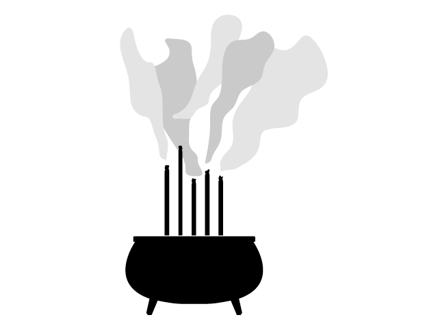 お線香 | 葬式 - シンプル / クリップアート / アイコン / イラスト / 無料 / 白黒 / 二色 / PNG形式：背景透明