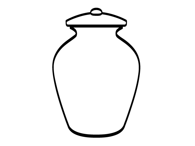 骨壺 | お墓 - シンプル / クリップアート / アイコン / イラスト / 無料 / 白黒 / 二色 / PNG形式：背景透明