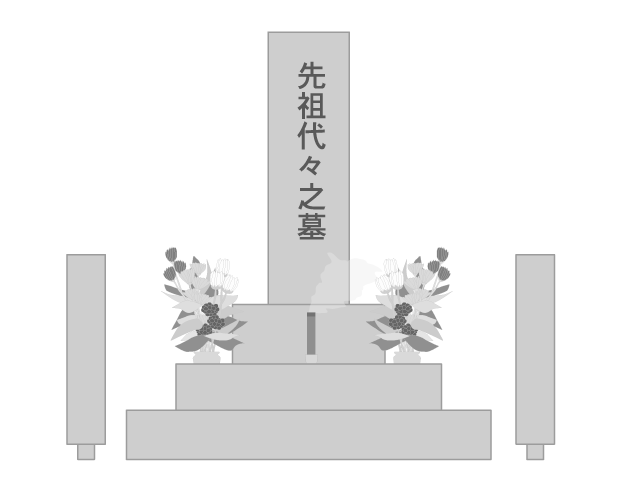 お墓 | 身内 | 故人 - シンプル / クリップアート / アイコン / イラスト / 無料 / 白黒 / 二色 / PNG形式：背景透明